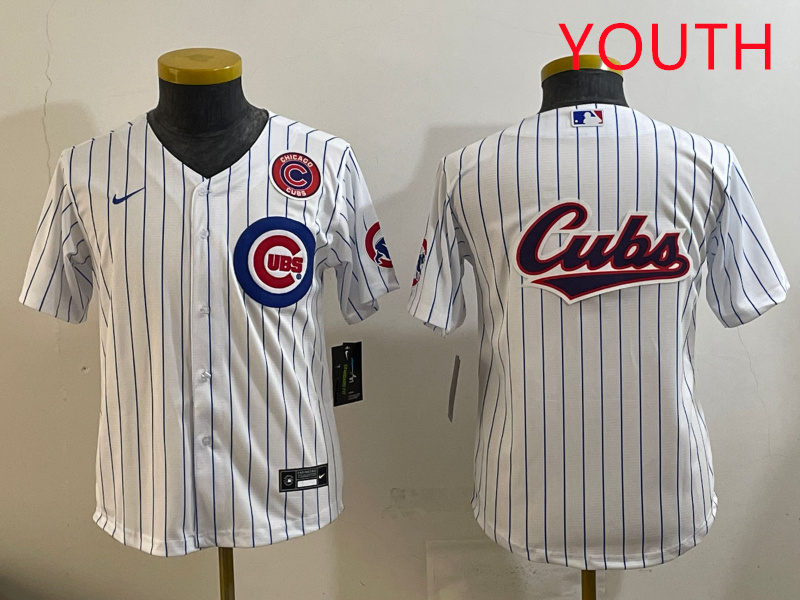 Youth Chicago Cubs blank white MLB 2025 jersey style 4